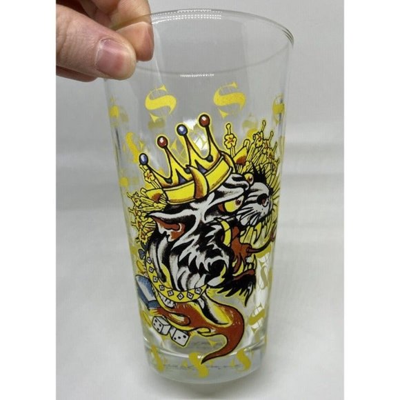 Ed Hardy Tattoo Art Pint Glass Christian Audigier  Las Vegas Skull,Snake,Tiger - Picture 4 of 10
